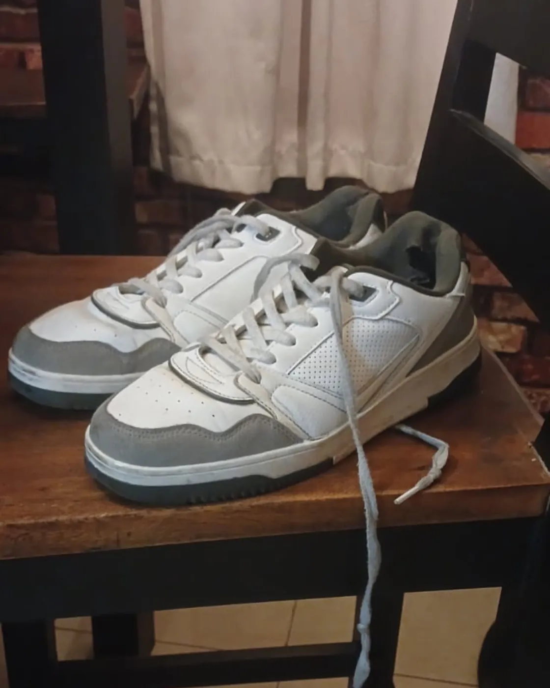 sneakers on a chair at home