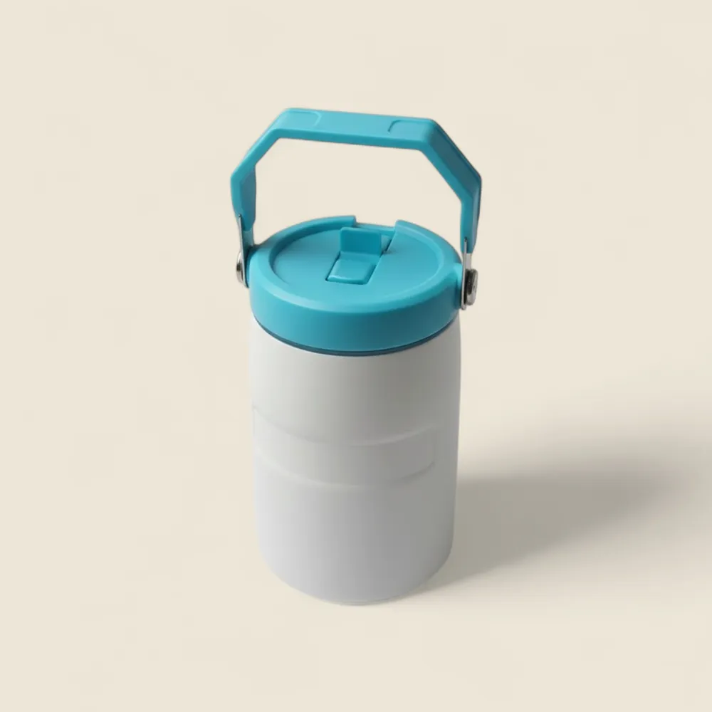 white and blue tumbler, cleaned up